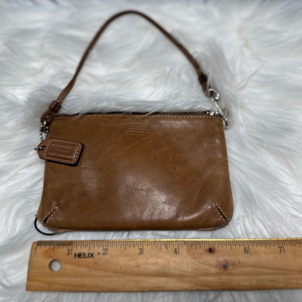 Coach Tan Leather Wristlet